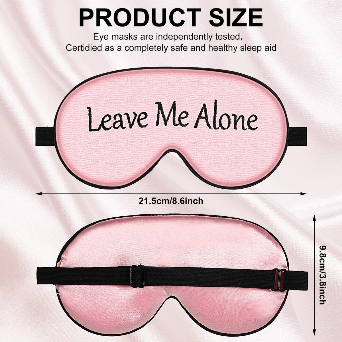 8-teiliges lustiges Schlafmasken-Set aus Seide – Verstellbare Schlafbrille für erholsamen Schlaf, Reisen, Nickerchen, Meditation (Elegante Farben)
