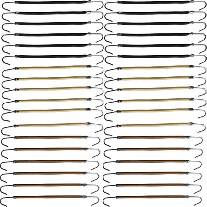NSBELL 36-teiliges Set elastische Haken-Haargummis für Pferdeschwanz – Schwarz, Kaffee und Apricot