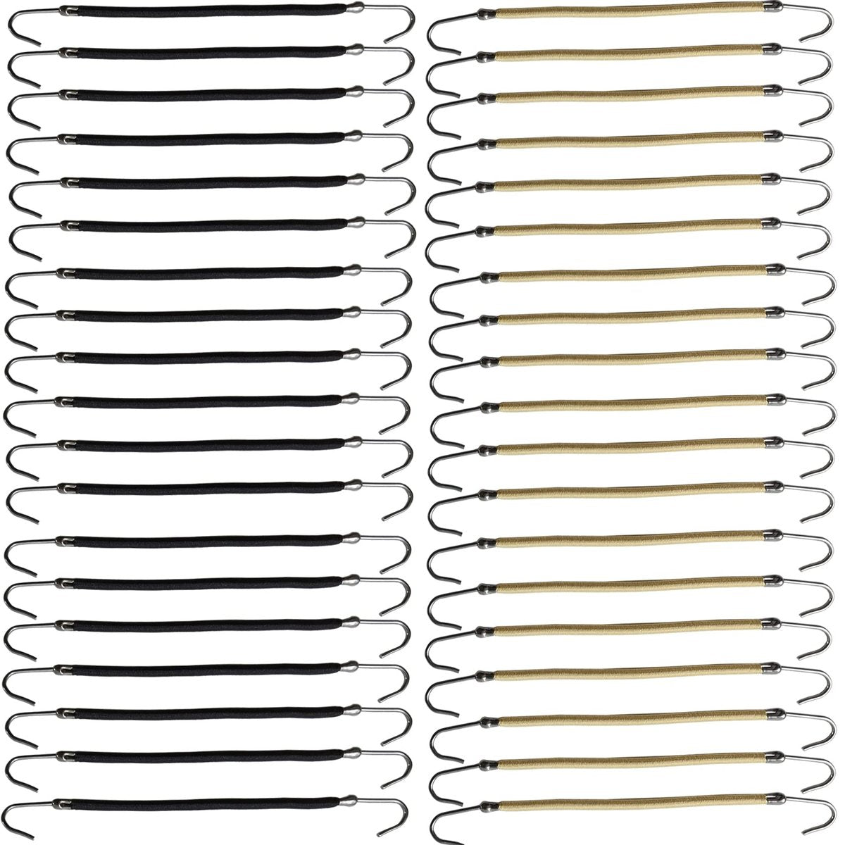 NSBELL 40 Stück Ponytail Haken Elastische Bänder Haargummis Haarbänder Haarstyling für Frauen und Mädchen (Schwarz und Apricot)
