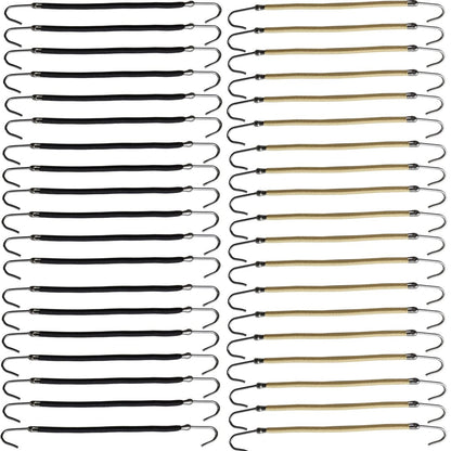NSBELL 40 Stück Ponytail Haken Elastische Bänder Haargummis Haarbänder Haarstyling für Frauen und Mädchen (Schwarz und Apricot)
