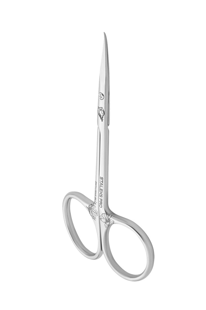 Staleks Exclusive 21 Typ 1 Hakenförmige Nagelhautschere (Magnolia) – Verbesserte Sichtbarkeit, Mittlere Griffe