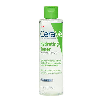 CeraVe Feuchtigkeitsspendender Gesichtstoner ohne Alkohol mit Hyaluronsäure, Niacinamid und Ceramiden für empfindliche trockene Haut, parfümfrei, nicht komedogen, 200 ml
