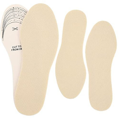 Eurzom 2 Paar Kindereinlagen – Memory-Schaum-Sohlen, waschbar, atmungsaktiv, beige