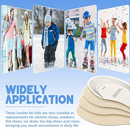 Eurzom 2 Paar Kindereinlagen – Memory-Schaum-Sohlen, waschbar, atmungsaktiv, beige