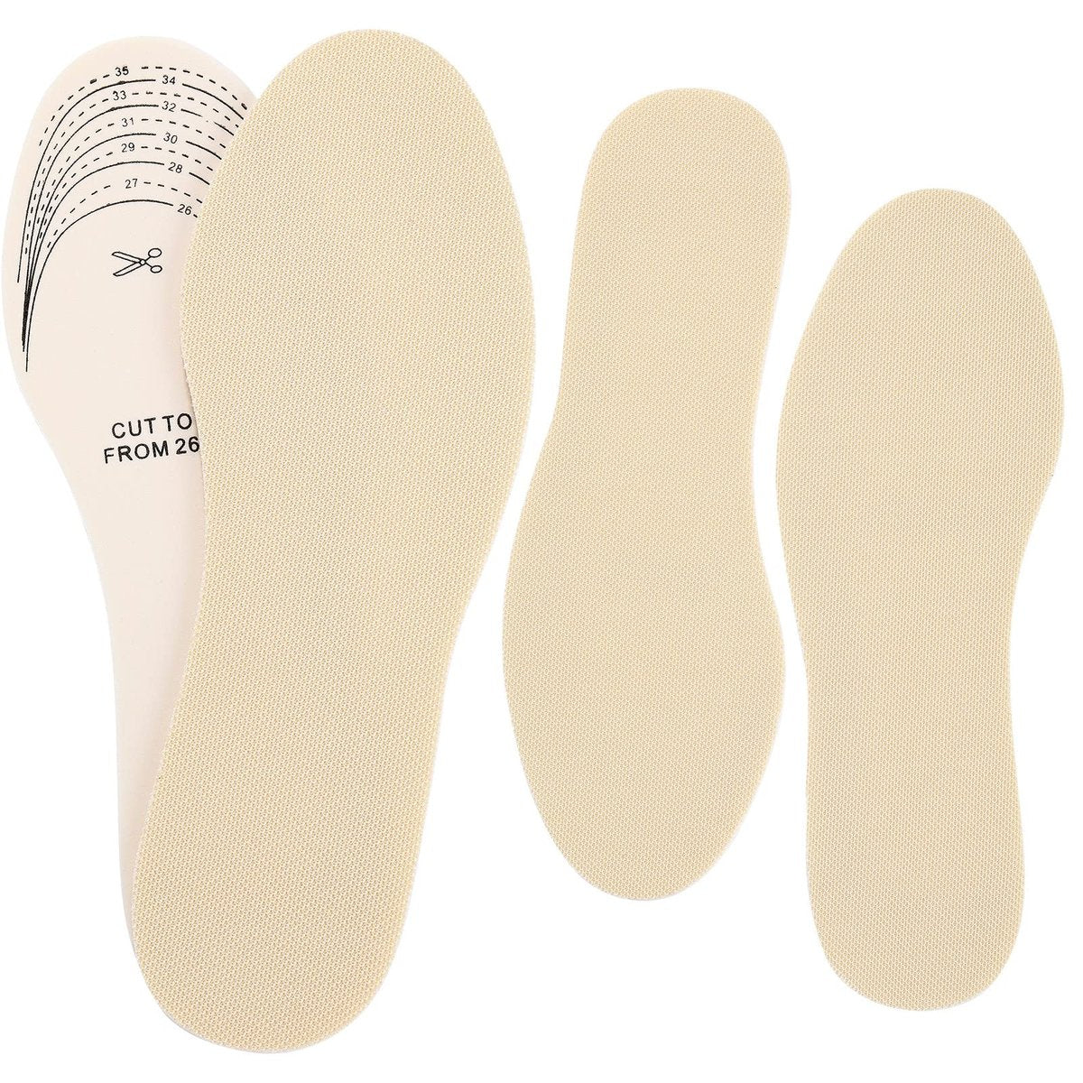 Eurzom 2 Paar Kindereinlagen – Memory-Schaum-Sohlen, waschbar, atmungsaktiv, beige