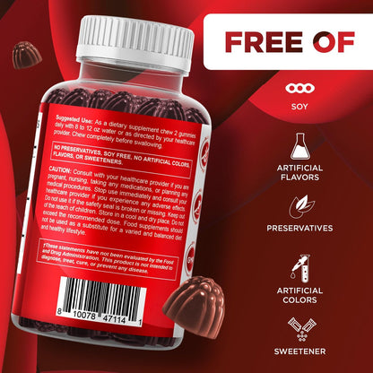 Vitamatic Cranberry Gummies mit D-Mannose, Probiotika, Vitamin C – Pflanzlicher Extrakt – Vegan, Nicht-GVO – 60 Stück