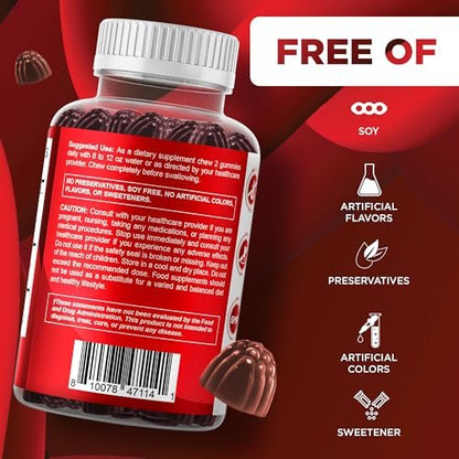 Vitamatic Cranberry Gummies mit D-Mannose, Probiotika, Vitamin C – Pflanzlicher Extrakt – Vegan, Nicht-GVO – 60 Stück