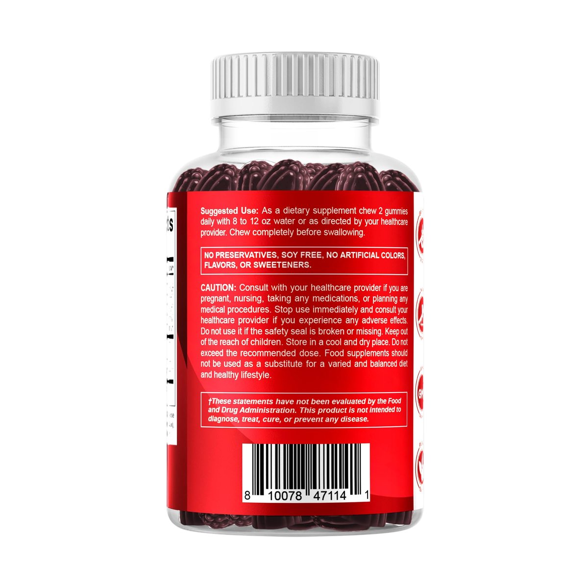Vitamatic Cranberry Gummies mit D-Mannose, Probiotika, Vitamin C – Pflanzlicher Extrakt – Vegan, Nicht-GVO – 60 Stück