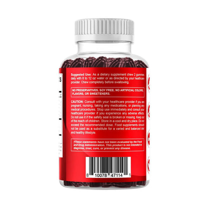Vitamatic Cranberry Gummies mit D-Mannose, Probiotika, Vitamin C – Pflanzlicher Extrakt – Vegan, Nicht-GVO – 60 Stück
