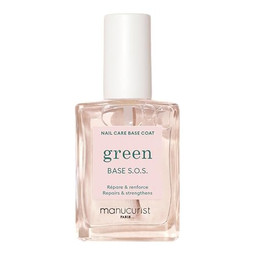 MANUCURIST S.O.S. Base Coat – Nagelhärter mit Vitamin C und B5 – Repariert und stärkt sehr geschädigte Nägel – Vegan, bis zu 78 % pflanzlich – 0,5 fl oz