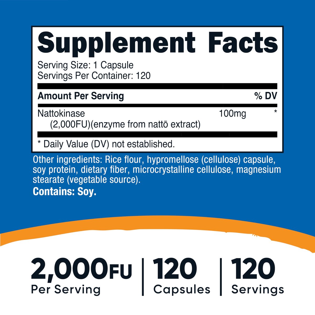 Nutricost Nattokinase 2.000FU, 120 Kapseln – Glutenfrei, Nicht-GVO, Vegetariergeeignet