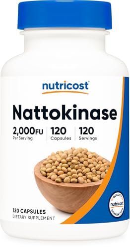 Nutricost Nattokinase 2.000FU, 120 Kapseln – Glutenfrei, Nicht-GVO, Vegetariergeeignet