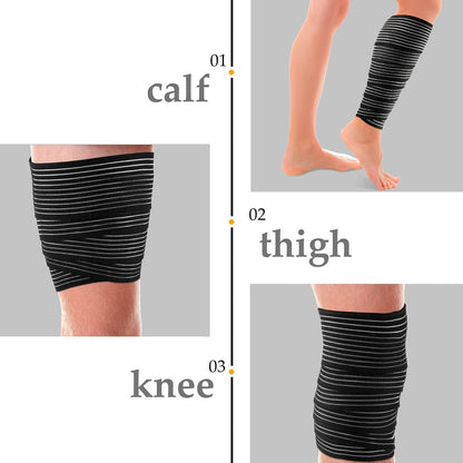 Syhood Kompressionsbandagen für Beine, Elastische Kälte-Kompressionshülse Knöchelstütze, Verstellbare Plusgröße für Männer und Frauen zur Stabilisierung von Bändern, Gelenkschmerzen, Sport (2 Stück, 180 cm)