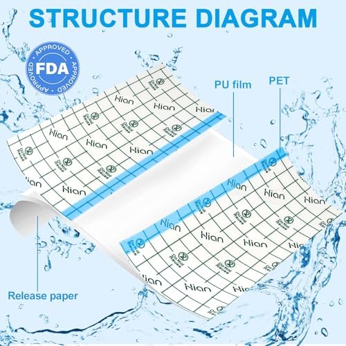 Hion Tattoo-Nachsorge-Wasserdichte Bandage – Transparente Folie 4 Zoll x 11 Yard, Zweite Haut für Schwimmen und Duschen
