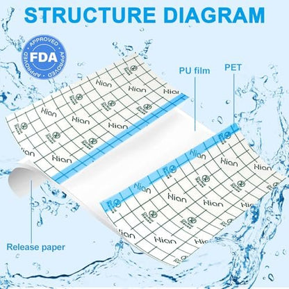 Hion Tattoo-Nachsorge-Wasserdichte Bandage – Transparente Folie 4 Zoll x 11 Yard, Zweite Haut für Schwimmen und Duschen