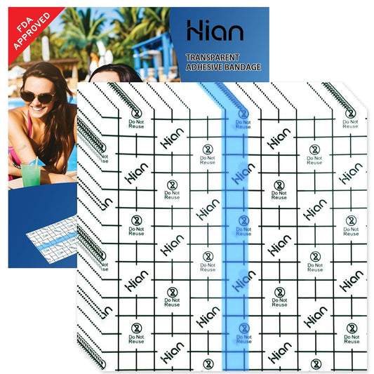 Hion Tattoo Aftercare Waterproof Bandage – 50 Stück transparente Folienverbände 15x15 cm, Second Skin für Tattoo-Pflege, Schwimmen und Duschen