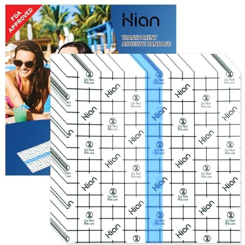 Hion Tattoo Aftercare Waterproof Bandage – 50 Stück transparente Folienverbände 15x15 cm, Second Skin für Tattoo-Pflege, Schwimmen und Duschen