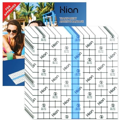Hion Tattoo Aftercare Waterproof Bandage – 50 Stück transparente Folienverbände 15x15 cm, Second Skin für Tattoo-Pflege, Schwimmen und Duschen