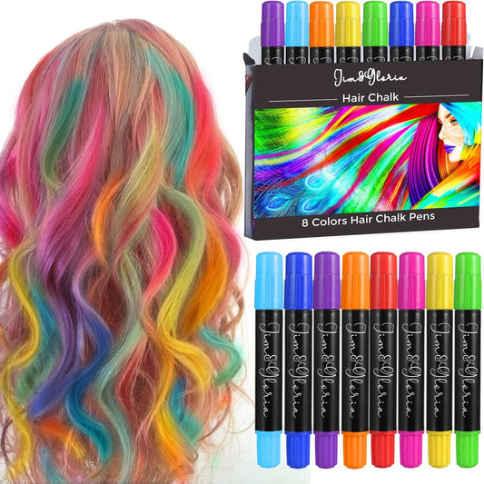 Jim&Gloria Staubfreie Haarkreide für Mädchen – Make-up-Set, Geschenk für Teenager, trendige Dinge für Kinder, temporäre und auswaschbare Farbstifte für Haare, Alter 7-14 Jahre