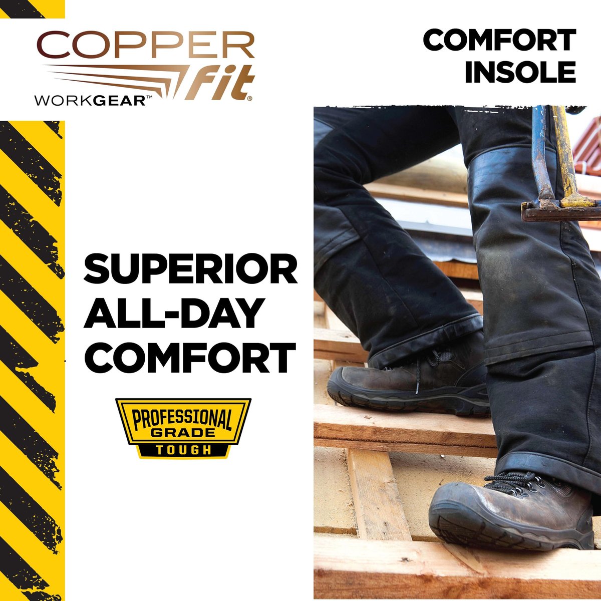 Copper Fit Work Gear Bequeme Einlegesohlen – Universelle Schuhpolster für den Arbeitsalltag