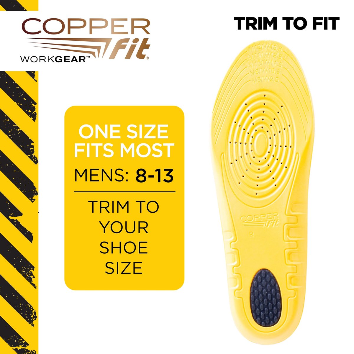 Copper Fit Work Gear Bequeme Einlegesohlen – Universelle Schuhpolster für den Arbeitsalltag