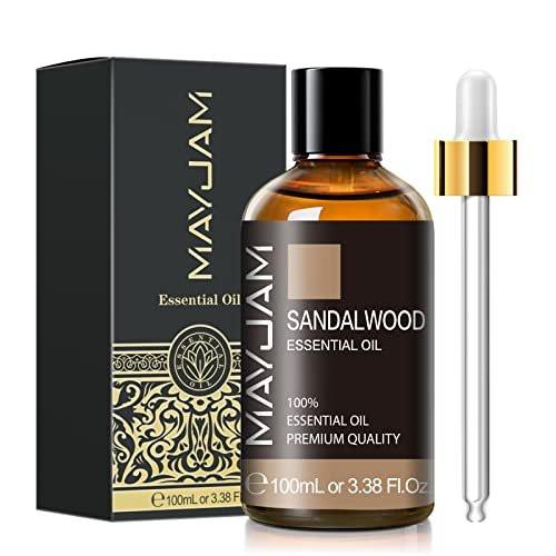 Sandelholz Ätherisches Öl, 100 ml Reines Sandelholzöl von MAYJAM, Großvolumig, Perfekt für Aromatherapie-Diffuser, Ideal für DIY-Kerzen- und Seifenherstellung