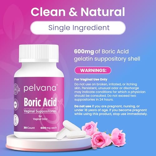 Pelvana Borsäure-Zäpfchen für Frauen - 600 mg - 30 Stück - Intimpflege & Vaginalgeruch