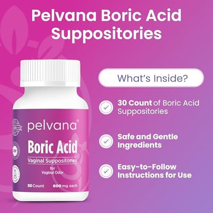 Pelvana Borsäure-Zäpfchen für Frauen - 600 mg - 30 Stück - Intimpflege & Vaginalgeruch