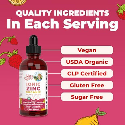 MaryRuth's Bioaktives flüssiges Zink für Kinder und Erwachsene – Immunsystem-Unterstützung, Hautgesundheit, Antioxidans, Vegan, Ohne Zucker, Glutenfrei, 118 ml