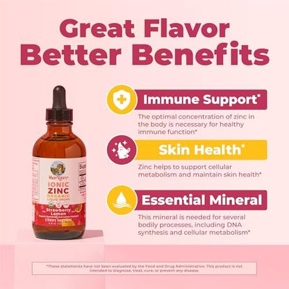MaryRuth's Bioaktives flüssiges Zink für Kinder und Erwachsene – Immunsystem-Unterstützung, Hautgesundheit, Antioxidans, Vegan, Ohne Zucker, Glutenfrei, 118 ml