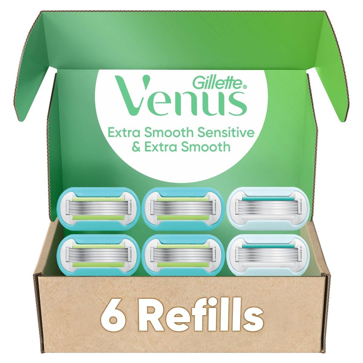 Gillette Venus Extra Smooth Damenrasierer Klingen Nachfüllpackung, 6 Stück, für eine gründliche, sanfte Rasur