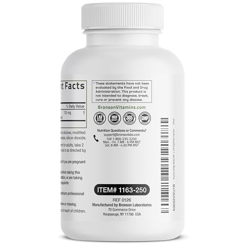 Bronson Ginkgo Biloba Extra Strength – 250 vegane Kapseln zur Unterstützung der Gehirnfunktion und des Gedächtnisses