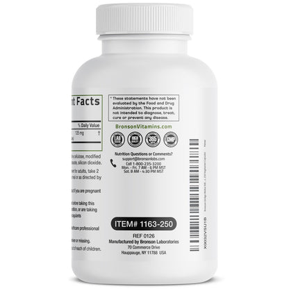 Bronson Ginkgo Biloba Extra Strength – 250 vegane Kapseln zur Unterstützung der Gehirnfunktion und des Gedächtnisses