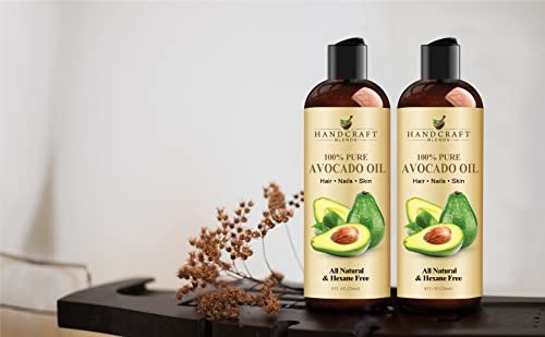 Handcraft Blends Avocado Oil – Kaltgepresst, 237 ml – 100% reines und natürliches Trägeröl für Haut und Haar – Hexanfrei