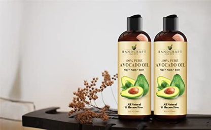 Handcraft Blends Avocado Oil – Kaltgepresst, 237 ml – 100% reines und natürliches Trägeröl für Haut und Haar – Hexanfrei
