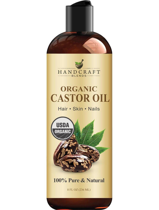 Handcraft Blends Bio Rizinusöl 240 ml | 100 % rein und natürlich | Premium Trägeröl für Haar, Wimpern und Augenbrauen | Kaltgepresst | Hexanfrei