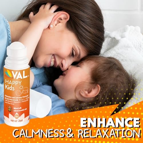 VAL Magnesium Roll-On für Kinder | Sanftes Zechstein Magnesiumchlorid | Entspannung für Tag und Nacht | Beruhigung & Stimmungsunterstützung | mit Kamille, Sheabutter & ätherischen Ölen | Hergestellt in den USA | 89 ml