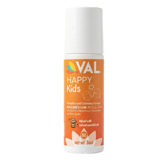 VAL Magnesium Roll-On für Kinder | Sanftes Zechstein Magnesiumchlorid | Entspannung für Tag und Nacht | Beruhigung & Stimmungsunterstützung | mit Kamille, Sheabutter & ätherischen Ölen | Hergestellt in den USA | 89 ml