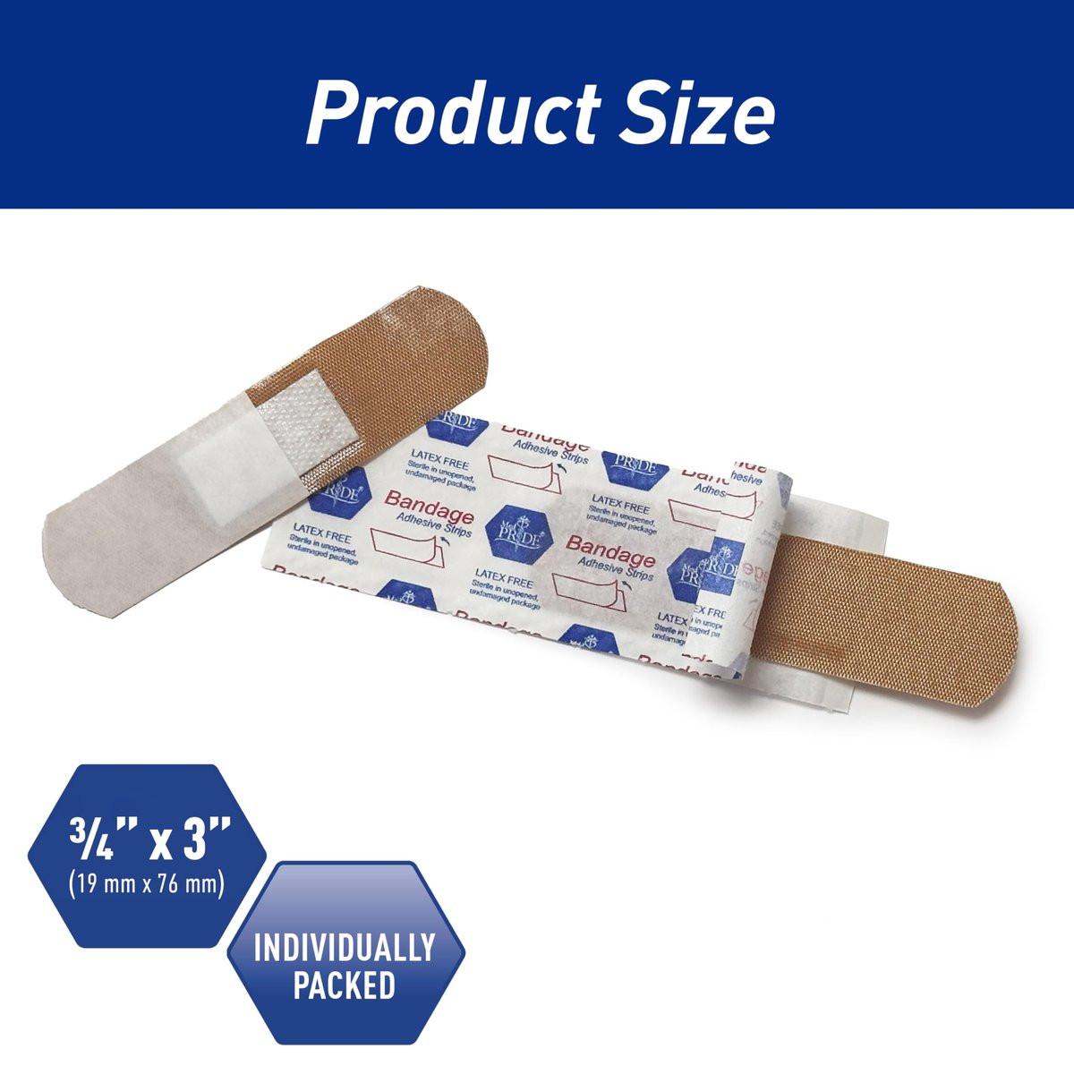 MED PRIDE Hypoallergene Pflaster für empfindliche Haut, Latex- & Gummifrei, nicht haftendes Pad, steril, einzeln verpackt (3/4'' x 3'' - 100 Stück)