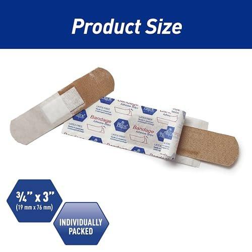 MED PRIDE Hypoallergene Pflaster für empfindliche Haut, Latex- & Gummifrei, nicht haftendes Pad, steril, einzeln verpackt (3/4'' x 3'' - 100 Stück)