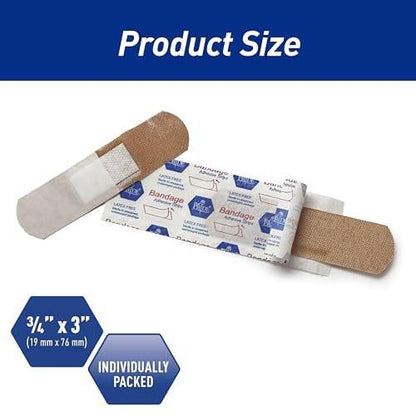 MED PRIDE Hypoallergene Pflaster für empfindliche Haut, Latex- & Gummifrei, nicht haftendes Pad, steril, einzeln verpackt (3/4'' x 3'' - 100 Stück)