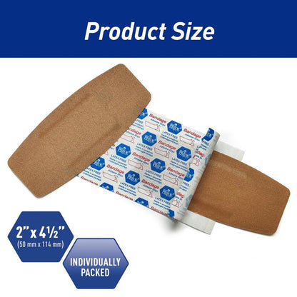 MED PRIDE Sterile Hypoallergene Stoff-Pflaster, latexfrei, einzeln verpackt, flexibel und atmungsaktiv (2” x 4,5'' - 50 Stück)