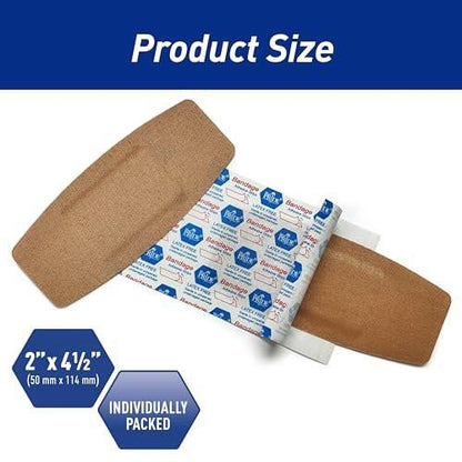 MED PRIDE Sterile Hypoallergene Stoff-Pflaster, latexfrei, einzeln verpackt, flexibel und atmungsaktiv (2” x 4,5'' - 50 Stück)