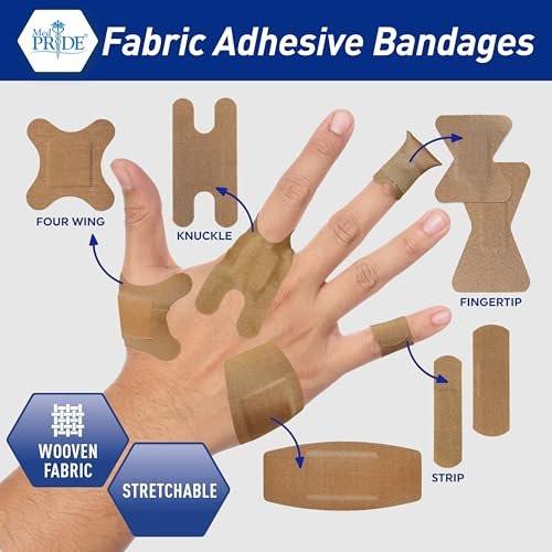 MED PRIDE Hypoallergene Latexfreie Stoff-Pflaster, nicht haftendes Pad, steril, einzeln verpackt (1'' x 3'' - 100 Stück)