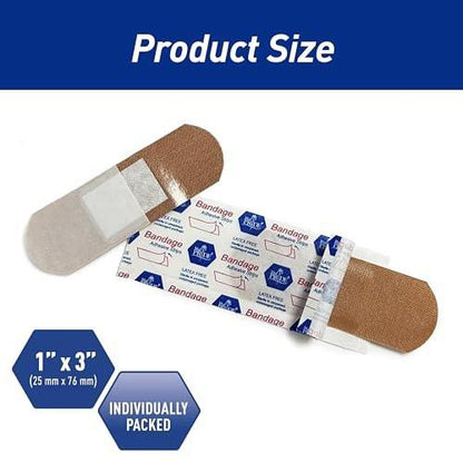 MED PRIDE Hypoallergene Latexfreie Stoff-Pflaster, nicht haftendes Pad, steril, einzeln verpackt (1'' x 3'' - 100 Stück)