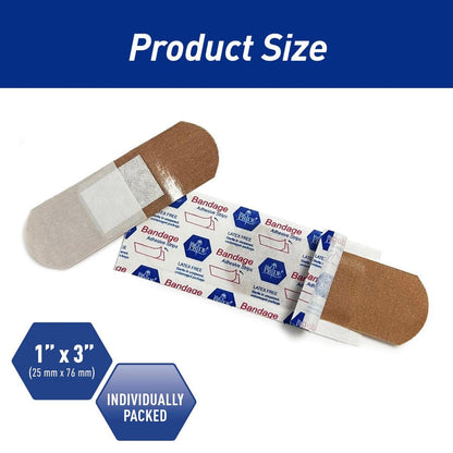 MED PRIDE Hypoallergene Latexfreie Stoff-Pflaster, nicht haftendes Pad, steril, einzeln verpackt (1'' x 3'' - 100 Stück)
