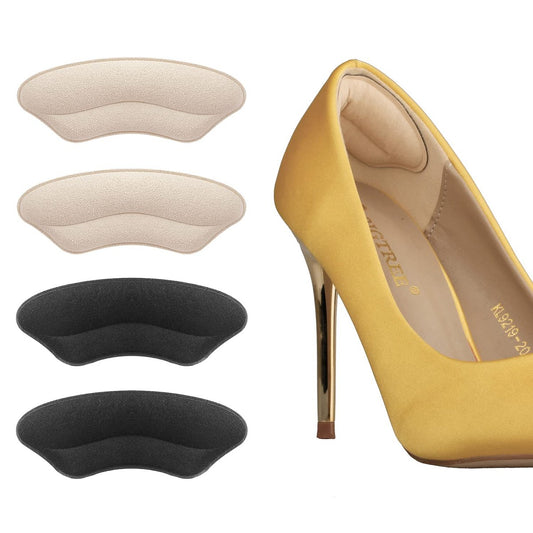 Fersenpolster Einlagen – Anti-Rutsch, Blasenschutz, Schuhgröße verkleinern (Neu: Helles Apricot + Schwarz)