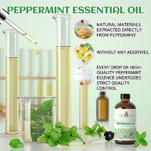 EVOKE OCCU Pfefferminzöl 118 ml – 100% reines und natürliches ätherisches Öl für Aromatherapie, Diffuser, Haare, Haut und Massage