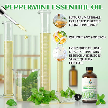 EVOKE OCCU Pfefferminzöl 118 ml – 100% reines und natürliches ätherisches Öl für Aromatherapie, Diffuser, Haare, Haut und Massage