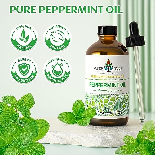 EVOKE OCCU Pfefferminzöl 118 ml – 100% reines und natürliches ätherisches Öl für Aromatherapie, Diffuser, Haare, Haut und Massage